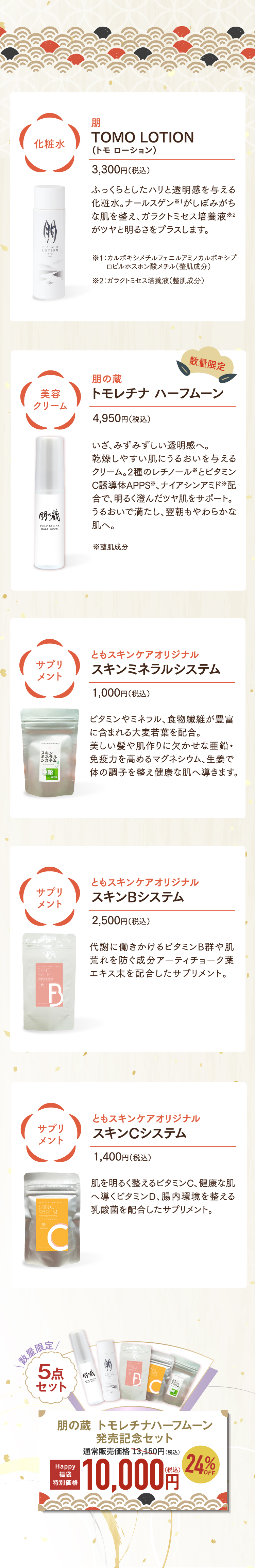 朋の蔵トモレチナハーフムーン発売記念セット